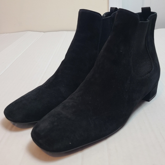 PRADA Black Suede Ankle Chelsea Booties - Picture 5 of 13